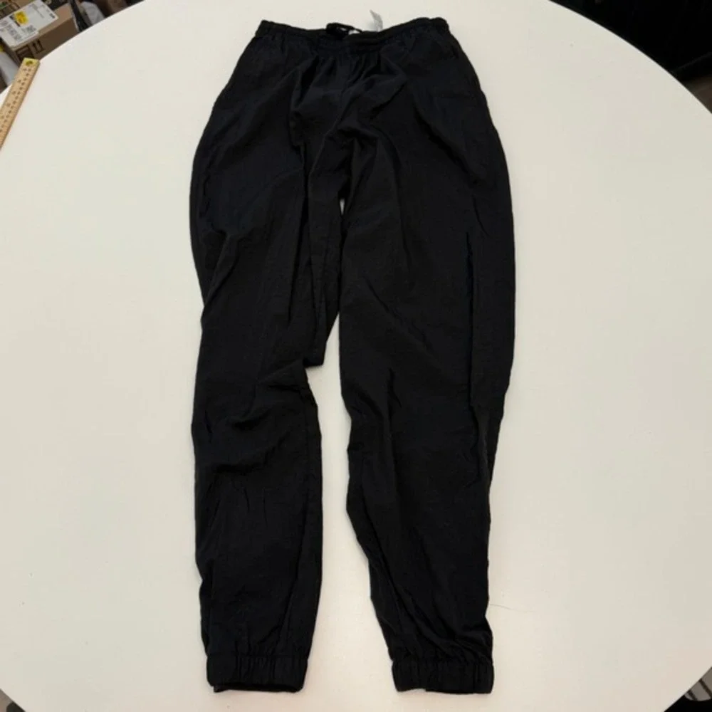 Nike Vintage Windbreaker Black Nylon‎ Track Jogger Pants Mens Medium